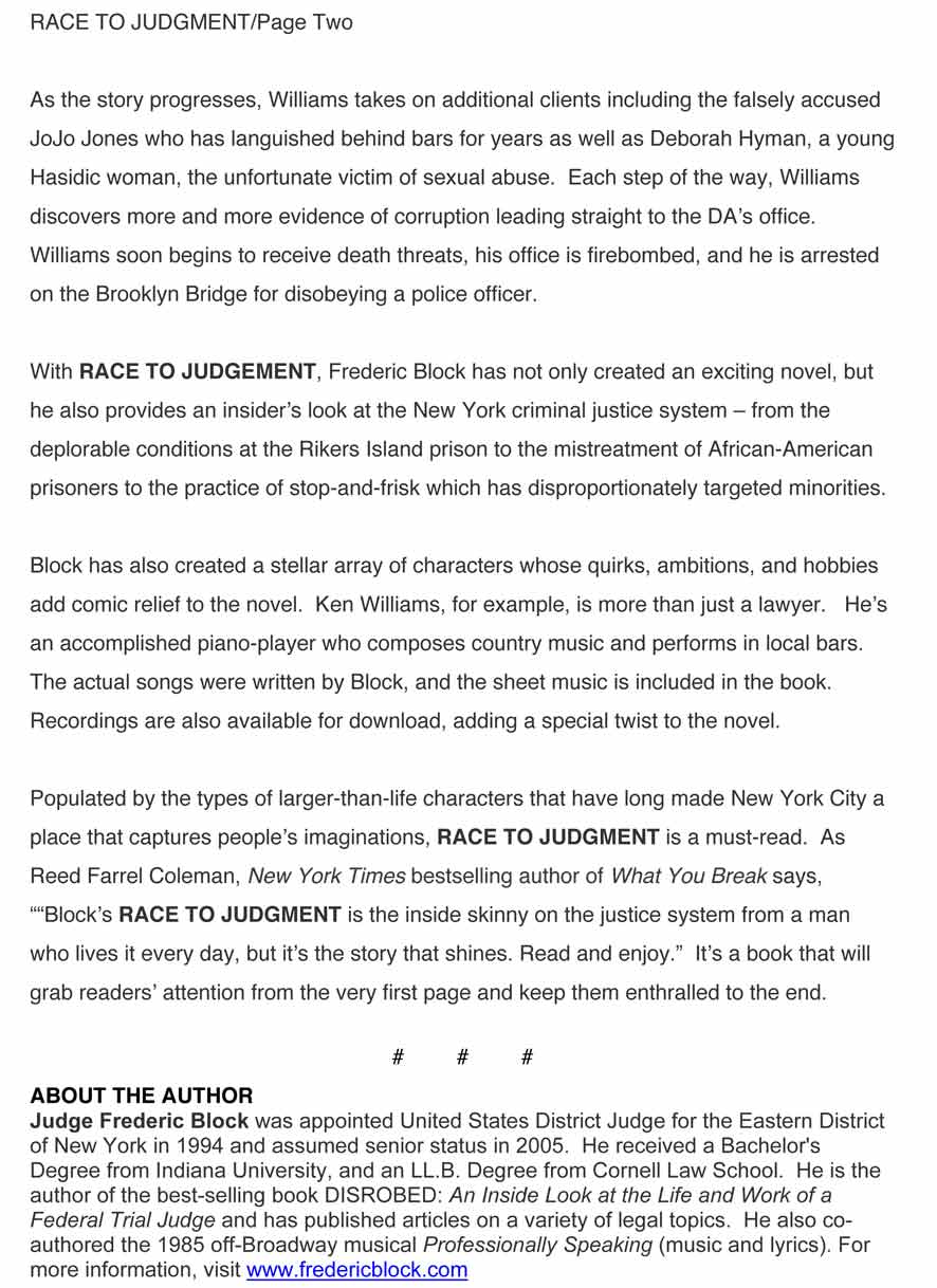 Race to Judgment - Press Release - Page 02